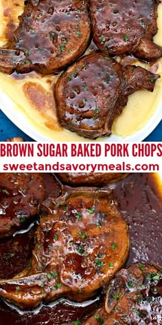 brown sugar baked pork chops with sweet and savory sauce