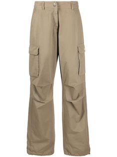 Coperni wide-leg Cargo Trousers - Farfetch Latest Fashion Design, Crossbody Tote Bag, Airport Fashion, Cargo Trousers, Khaki Green, Green Cotton, Bottoms Pants, Trousers Women, Cargo Pants