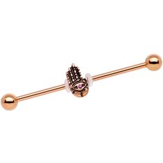 14 Gauge (1.6mm), 1 1/2" (38mm), Rose Gold Tone Anodized over 316L Surgical Grade Stainless Steel Straight Barbell, Moveable Charm, 5mm Ball Ends Pink Gem Rose Gold Tone Hamsa Eye Industrial Barbell 38mm Protect yourself against evil auras with this cosmic hamsa hand industrial piercing. This 14 gauge hamsa hand industrial helix piercing features a pink gem eye in the palm of the moveable Hamsa hand charm, which is mounted on a 1 1/2" straight barbell. The straight barbell is made with rose gold Types Of Ear Piercings, Conch Piercing Jewelry, Opal Nose Ring, Daith Piercing Jewelry, Pregnancy Belly Rings, Horseshoe Jewelry, Helix Piercing Jewelry, Gold Belly Ring, Jewelry Promotion