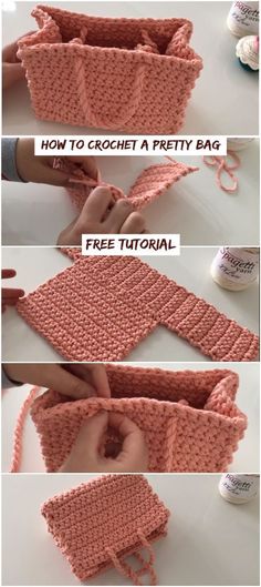 instructions to crochet a pretty bag