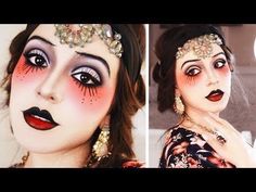 Traditional Tattoo Girls, Circus Makeup, Fantasy Make-up, Drag Make-up, Halloween Tutorial, Disney Tattoo, Character Makeup, Bearded Lady, Halloween Tattoo