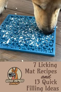 Dog Treat Mat, Dog Frozen Lick Mat, Homemade Lick Mat For Dogs, What To Put On Lick Mats, Dig Box For Dogs, Lick Mat Recipes Puppy, Frozen Dog Lick Mats, Lickimat Recipes Dogs, Pet Lick Mat Recipes