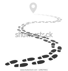 a path made out of stones with a pin on it and a map marker in the middle