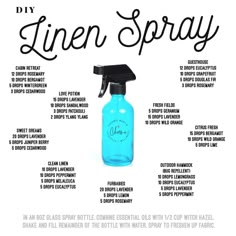 Here’s an easy DIY using your essential oils — Linen Spray. Possibilities are endless but here are some ideas to provide clean and comfy… Linen Spray Essential Oils, Diy Linen Spray, Oils Essential