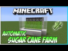 an automatic sugar cane farm in minecraft with the words automatic sugar cane farm on it