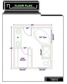 the floor plan for a bathroom with a toilet and sink