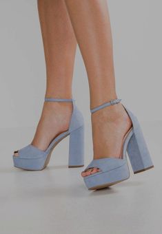 Prom Shoes Blue, Blue Platform Heels, Light Blue Heels, Vans Shoes Fashion, Light Blue Shoes, High Heel Sandals Platform, Blue High Heels, Prom Heels, Fashion Slippers