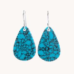 These handcrafted, Upcycled Light Blue Turquoise Teardrop Earrings make the perfect accessory for a bohemian style. The upcycled turquoise adds a unique and stylish look to any outfit. Add a little boho flair to your look with these beautiful earrings. No two pairs are alike! Upcycled Turquoise Earrings Sterling Silver Hooks Small: 1 1/4" long, 5/8" wide Medium: 1 1/2" long, 7/8" wide Large: 1 3/4" long, 1" wide Gallery Jewelry, Stacked Jewelry, Men's Jewelry Rings, Earrings Sterling Silver, Turquoise Earrings, Blue Turquoise, Teardrop Earrings, Sterling Earrings, Turquoise Blue