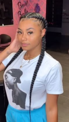 Two Cornrow Braids, 2 Braids Hairstyles, 2 Braids, Hairstyles Braided