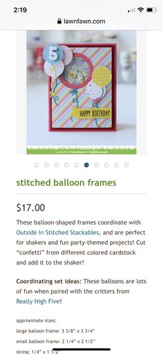 Balloon Frame, Small Balloons, Large Balloons, High Five, Best Part Of Me, Card Stock