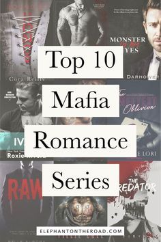 the top 10 maca romance series is shown in black and white, with an image of