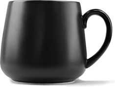 a black coffee mug is shown on a white background