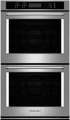 two ovens side by side in stainless steel