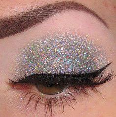 Eye Makeup Glitter, Cheer Makeup, Cosmetic Grade Glitter, Dance Makeup, Make Up Inspiration, Glitter Makeup