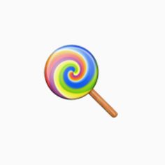 a colorful lollipop on a white background