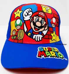 Nintendo Super Mario Bros. Baseball Cap Youth  Gamer Snapback  Embrodired Letters Hat Is Adjustable To Fit Most 100 % Authentic Licensed With Tags  Great Gift New With Original Tags Fast Shipping! Youth Game, Boys Gift, Mario Bros., Super Mario Bros, Mario Bros, Snapback Hat, Super Mario, Gifts For Boys, Snapback Hats