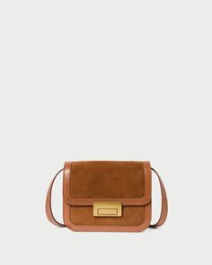 Shop the Desi Cacao Suede/Leather Crossbody at loefflerrandall.com Elegant Bags, Brown Suede, Suede Leather, Desi, Shoulder Bag, My Style, Handbags