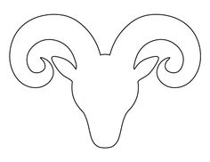 the outline of a ram's head on a white background