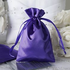 12 Pack | 4x6inch Purple Satin Drawstring Wedding Party Favor Gift Bags Purple Party Favors, Lila Party, Purple Party, Candy Jewelry, Purple Bag, Satin Bags, Wedding Favor Bags, Purple Satin, Wedding Gift Favors