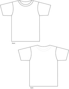 the front and back views of a t - shirt, with measurements for each piece