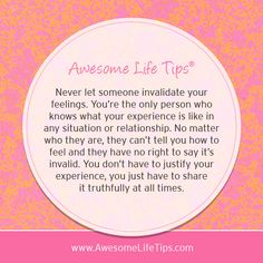 a pink and white circle with the words awesome life tips written in front of it