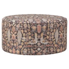 a round ottoman with an ornate pattern on it