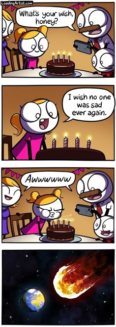 comic strip with an image of a birthday cake