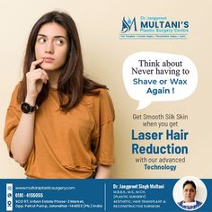 Book an appointment for Laser Hair Removal by calling us: 0181-4155055 🌐Our Website: www.multaniplasticsurgery.com ―――――――― Multani Plastic Surgery Centre 📌Address: SCO 97, Urban Estate Phase-2 Market, Opp. Petrol Pump Jalandhar City Petrol Pump, Education Banner, Physical Therapy Exercises, Social Media Design Inspiration, Book An Appointment