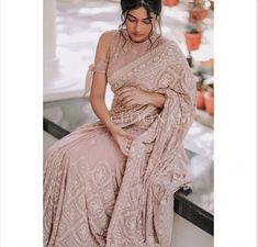 Blouse Designs For Saree Party Wear, Simple Indian Saree Look, Designer Saare For Reception, Luxury Katan Silk Blouse With Chikankari Embroidery, Nude Saree Colours, Saree For Roka Ceremony, Bollywood Style Wedding Pre-draped Saree With Lace Work, Elegant Pink Pre-draped Saree With Chikankari Embroidery, Semi-stitched Lace Work Pre-draped Saree For Wedding