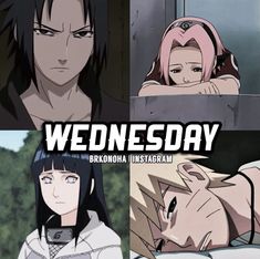 some anime characters with the caption wednesday