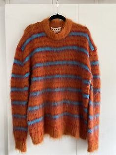 ad eBay - Find many great new & used options and get the best deals for MARNI Striped Mohair Wool Sweater Size 42 Worn Once. (Retail $1,190) at the best online prices at eBay! Free shipping for many products! Mo Hair Sweater, Marni Mohair Sweater, Marni Mohair, Marni Sweater, Hair Stripes, Mohair Jumpers, Red And Turquoise, Women Sweaters, Mens Stripes