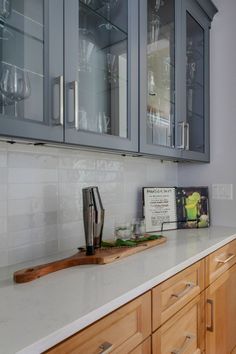 the kitchen counter is clean and ready for us to use