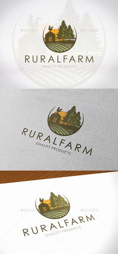 the rural farm logo is shown in three different colors