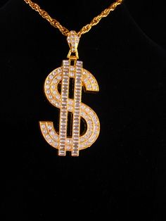 Money Necklace, Rapper Jewelry, Mr Krabs, Sign Necklace, Dollar Sign, Necklace Indian, Money Sign, Rubber Bracelets, Necklace Vintage