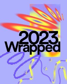 a poster with the words, 2012 wrapped in yellow and red swirls on a purple background