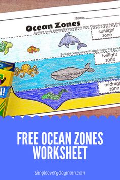 an ocean zone worksheet with the title free ocean zones worksheet on it