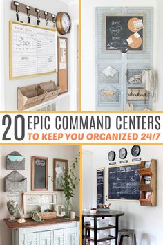 some pictures with the words 20 epic command centers to keep you organized all year long