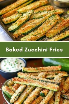 Baked Zucchini Fries How To Make Zucchini Fries, Raw Zucchini Recipes, Zucchini Fries Oven, Zuccini Sides Dishes, Zucchini Recipes For Dinner, Zucchini Sides, What To Do With Zucchini, Oven Baked Zucchini Fries, Baked Zucchini Recipes