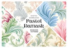 the digital paper is designed to look like an ornate floral design with pastel colors