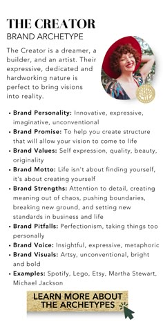 Branding, Personal branding, brand archetype, brand persona, brand personality, brand, website building, branding tips, website tips, women in business, boulder colorado, women owned business, break the mold, networking, how to, coaching program, brand strategy, brand strategist, entrepreneur(s), women entrepreneurs, female entrepreneurs 12 Brand Archetypes, The Creator Brand Archetype, Brand Archetypes Creator, The Creator Archetype, Artist Personal Branding, 12 Archetypes, Creator Archetype, Creator Brand Archetype, Archetypes Art