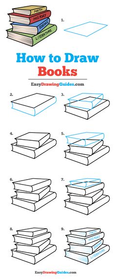 how to draw books with easy drawing guides