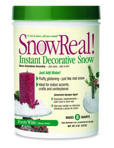 snowreall instant decorative snow with pink frosting and pine cones, 32 ounce