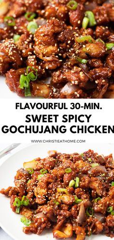 Easy 30-min. Sweet Spicy Gochujang Chicken Chicken With Gochujang, Spicy Main Dishes, Sweet And Spicy Gochujang Sauce, Gochujang Chicken Rice Bowl, Gochujang Ground Chicken, Gojuchang Sauce Recipe, Go Chu Jang Chicken, Chicken Bugolgi, Honey Gochujang Chicken