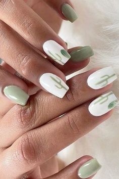 Western Style Nails, Sage Green Nails, Rodeo Nails, Cowboy Nails, Nails Flowers, Western Nails, Country Nails, Cow Nails