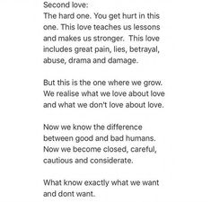 a poem written in black and white with the words'second love'on it