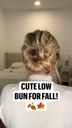 Cute Low Bun, Low Messy Bun, Low Messy Buns, Messy Buns, Easy Hair Updos, Hair Stylies, Low Bun, Hair Affair, Work Hairstyles