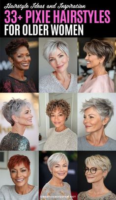 Stylish Haircuts, Modern Hairstyles, Aging Gracefully, Pixie Hairstyles, Pixie Haircut, Hair Designs, Pixie Cut