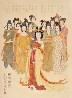 Dynasty Characters, Tang Dynasty Clothing, Traditional Asian Dress, East Asian Art, Korean Painting