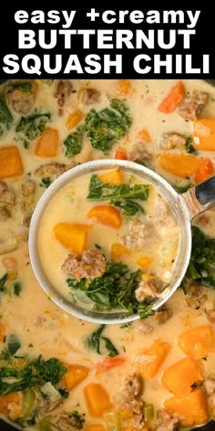 a close up of a bowl of soup with broccoli