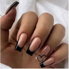 Beautiful Press-On Or Glue-On Nails. Buy 3 Get The Fourth Free! Please Look Closely At The Picture As The Picture Is Part Of The Description. 24pcs Black Medium Square Press On Nails French Tip Nails Full Cover